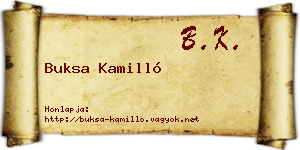 Buksa Kamilló névjegykártya